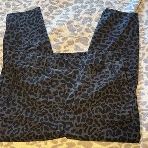 Lane Bryant On the Go Black Leopard Print Pants Slim Size 22